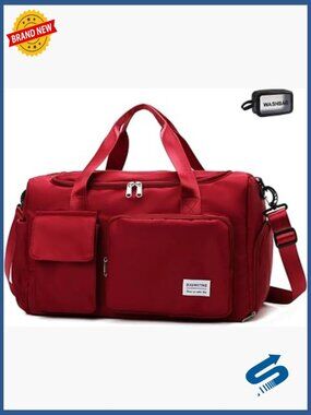 Travel Duffle Bag with Shoe Compartment & Wet Pocket